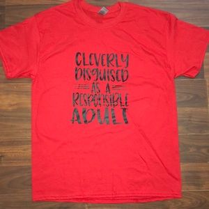 Cleverly disguised graphic tee T-shirt Red Unisex